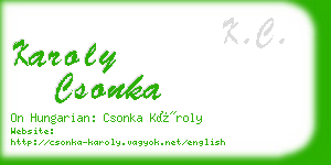 karoly csonka business card